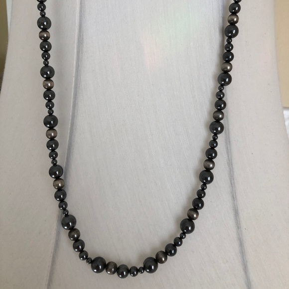 Black & Grey Beaded Necklace - Picture 3 of 4